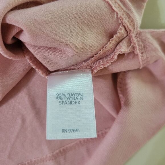 J. Jill Wearever Champagne Pink V-Neck Short Sleeve Top - Picture 9 of 14